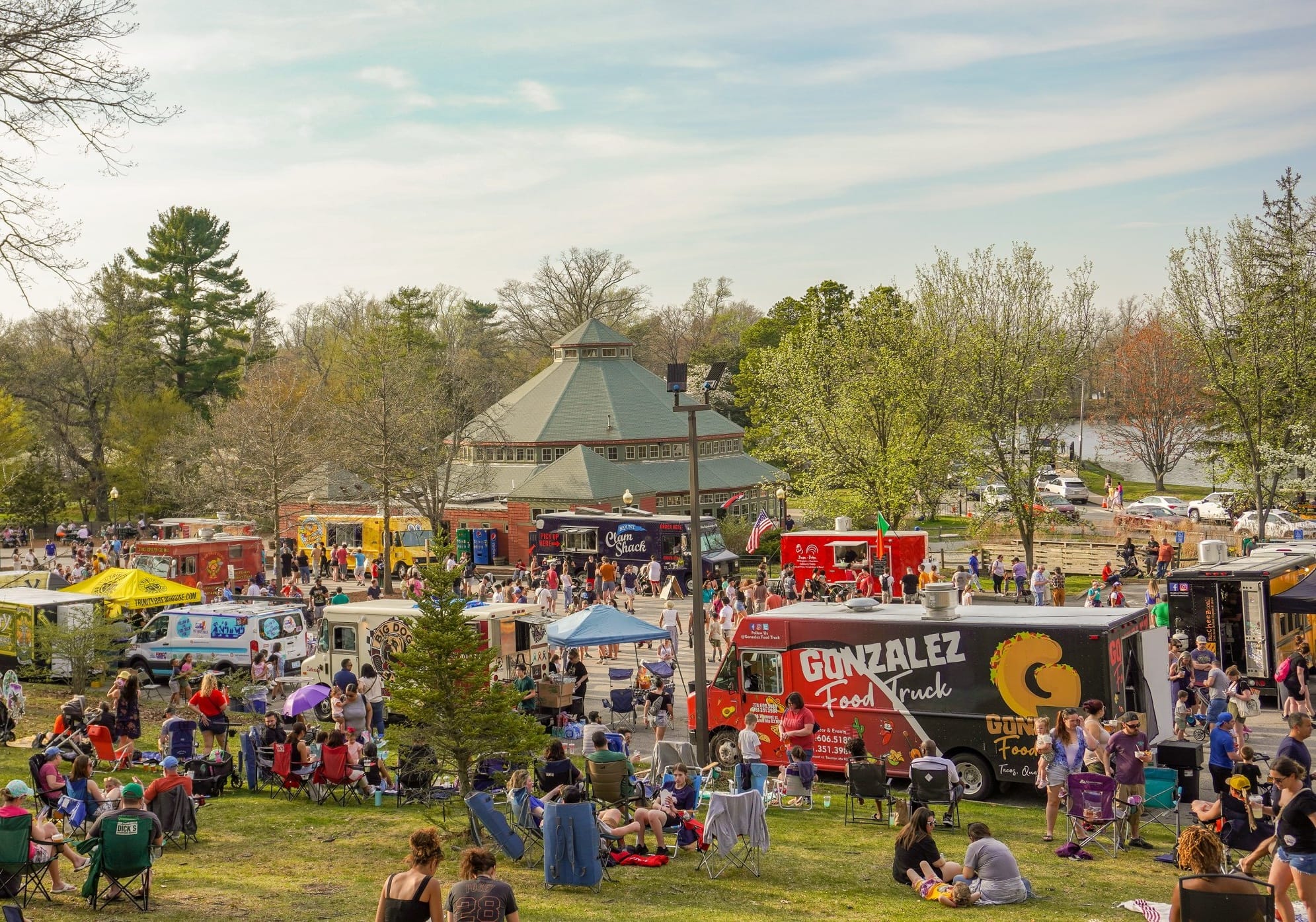 a nice evening enjoying food trucks