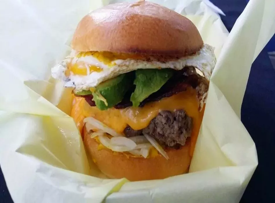 The Homerun King topped with a Fried Egg