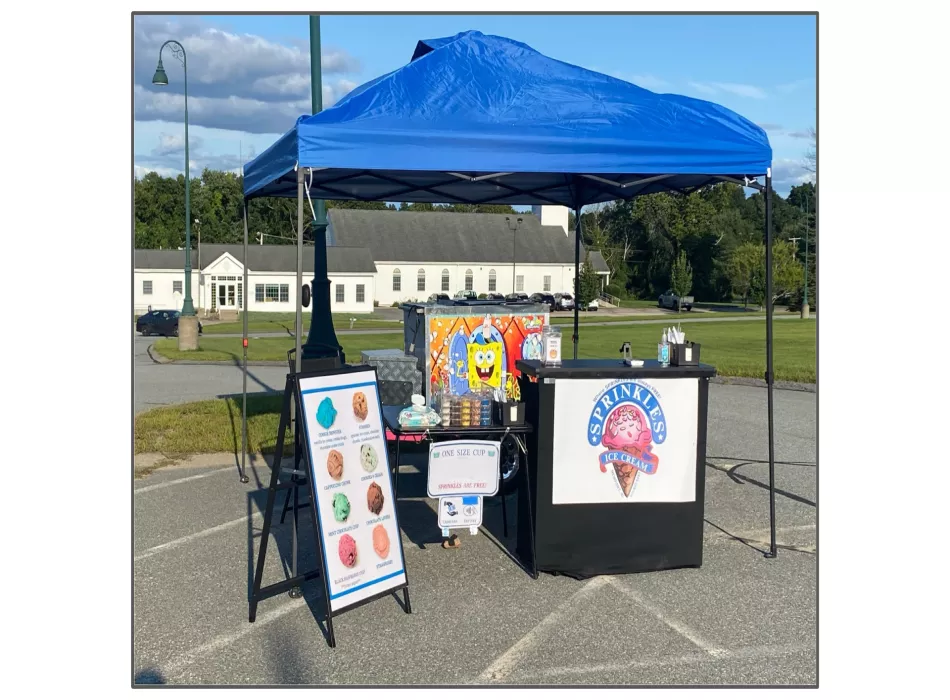 Sprinkles Ice cream cart events RI set up