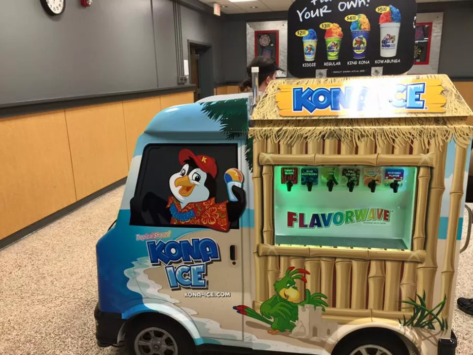 Our indoor Kona ice unit