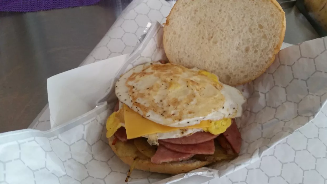 The famous Taylor Ham,  egg &amp; cheese!
