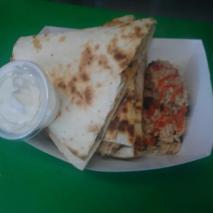 Loaded chicken quesadilla what sour cream