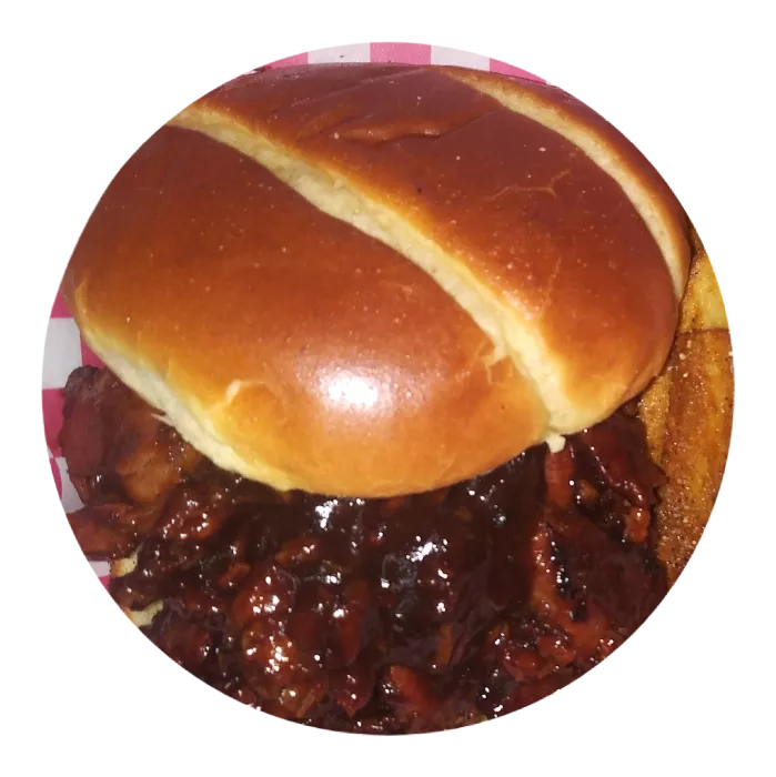 This is our delicious BBQ Beef Brisket Sandwich