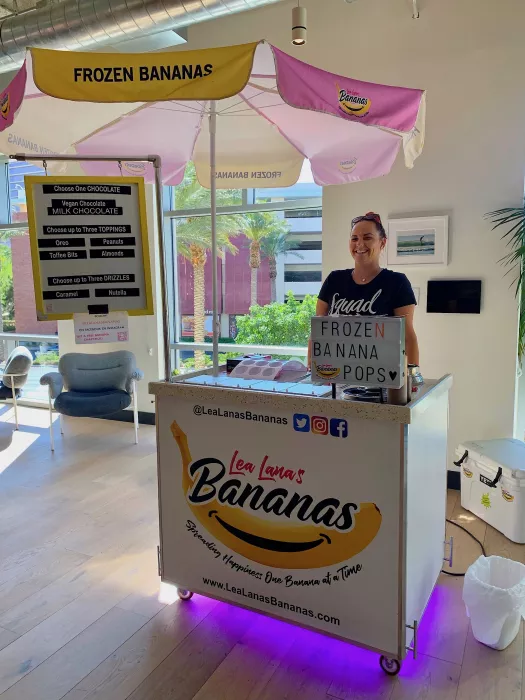 Banana Squad member at the Banana Cart for a corporate event