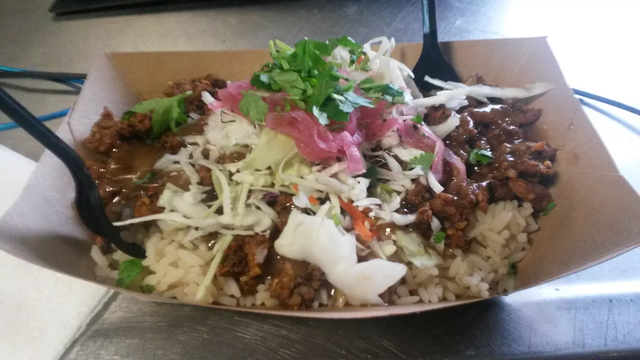 Ancho Chili Chicken Rice Bowl w/ Sesame Peanut Sauce