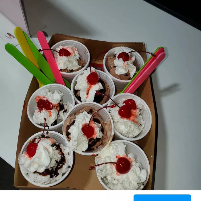 yummy premium hard ice cream with toppings