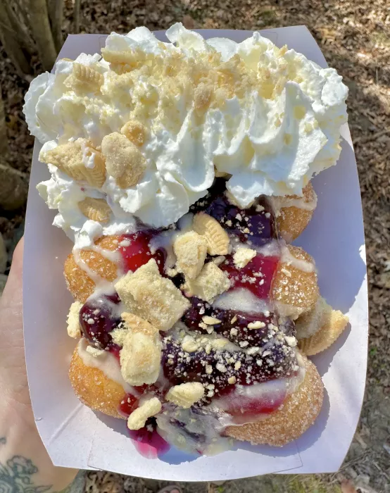 Blueberry pie mini donuts