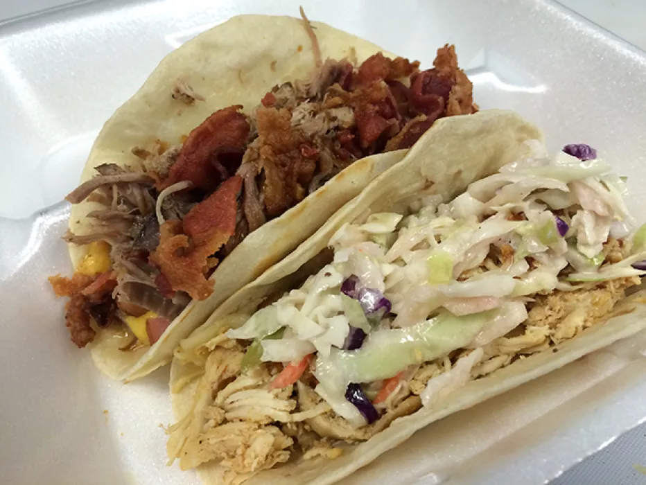 Porkasaurus and Southern Belle Tacos