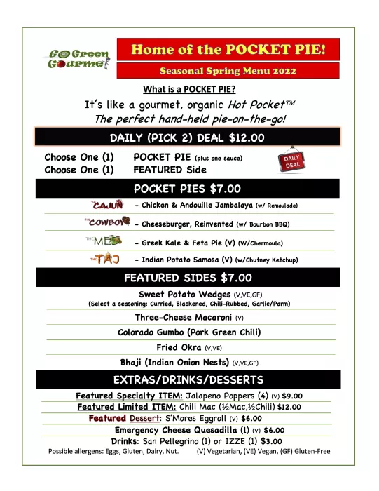 Current Seasonal Menu