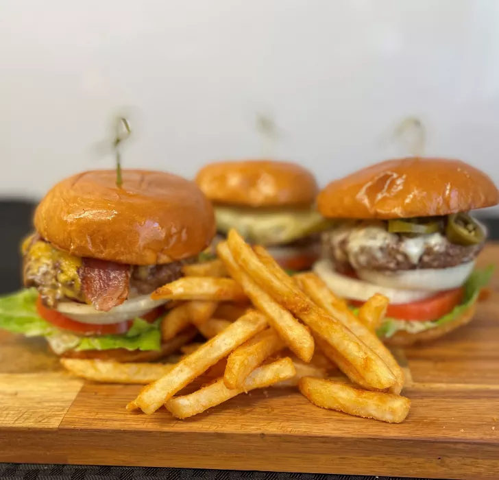 hamburgers and french fries